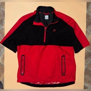 Callaway Weather Series Wind Jacket Mens Medium Red Black 1/4 Zip Golf Pullover